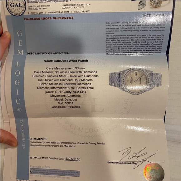 Rolex Diamond Justdate 36mm 8.75ct - Picture 5 of 8